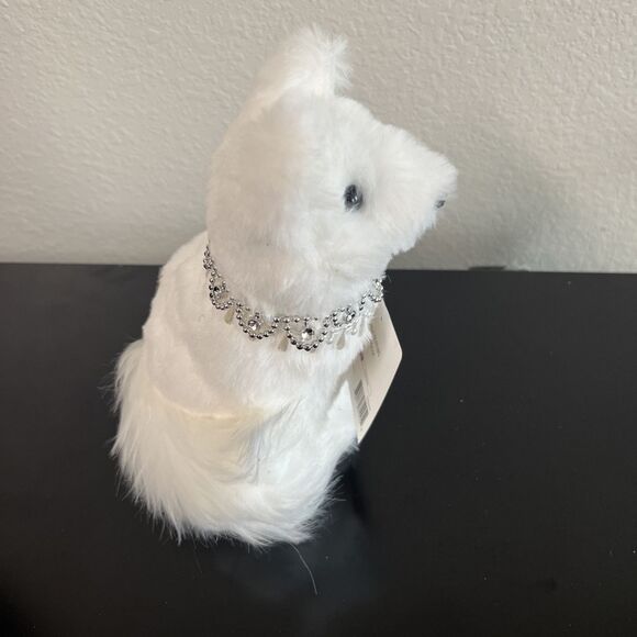 White Fluffy Dog Decor With Collar - Picture 4 of 7
